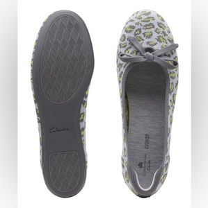 NEW Clark’s Gray Leopard Carly Hope Ballet Flat